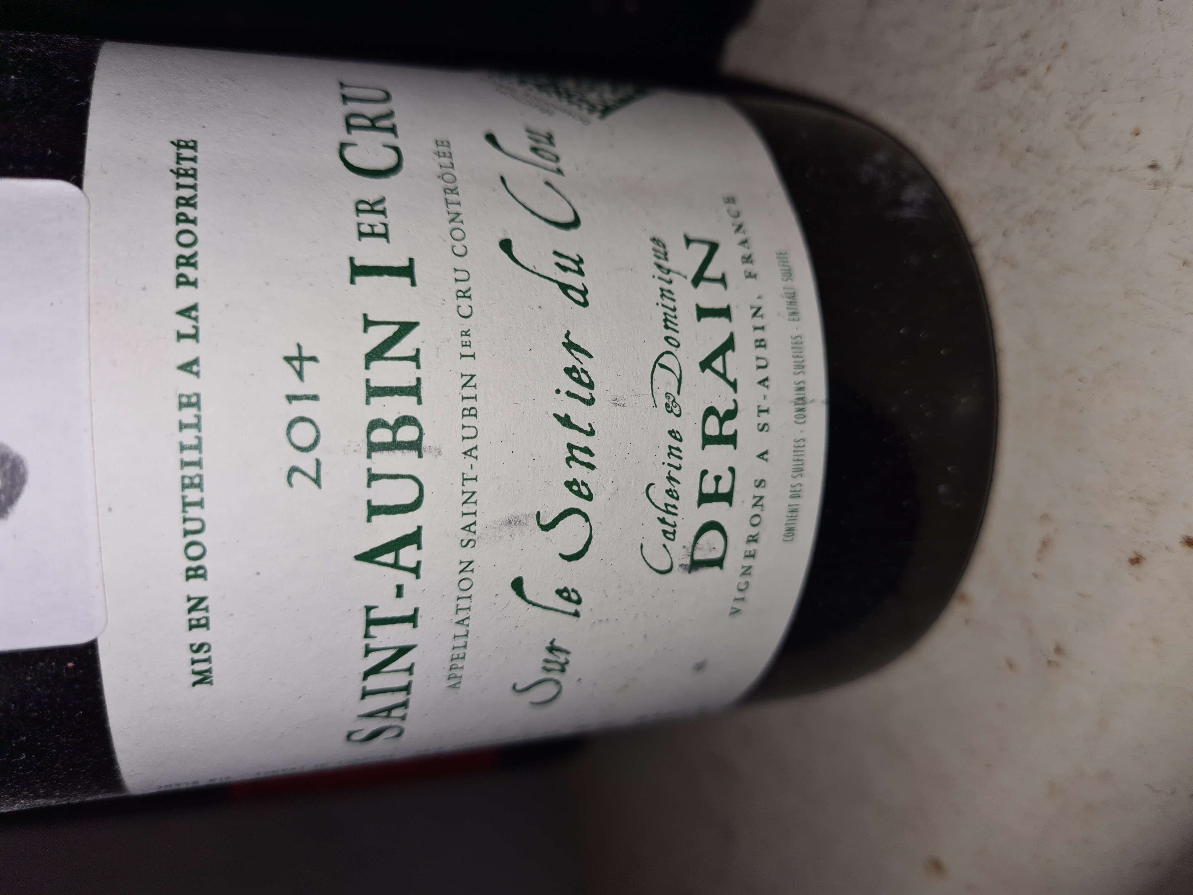 SUR LE SENTIER DU CLOU SAINT AUBIN PREMIER CRU 2014